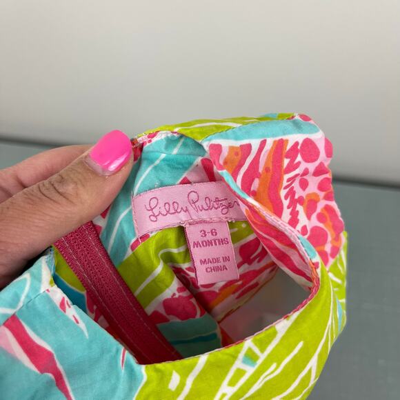 Lilly Pulitzer Girls Printed Multi Jungle Cat Shift Dress 3-6 Months - Picture 6 of 8